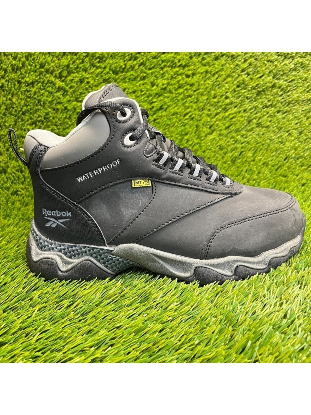 Reebok Beamer WP Womens Size 7 Black Gray Composite Toe Safety Work Boots